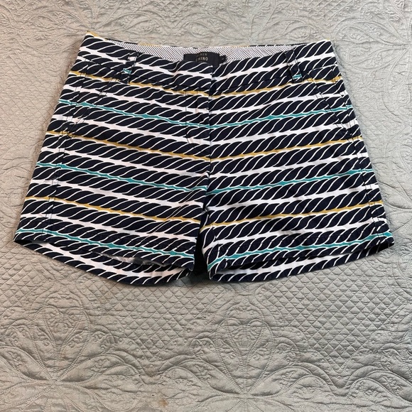 J. Crew Chino with Navy and Yellow Leaf Pattern - Picture 1 of 6